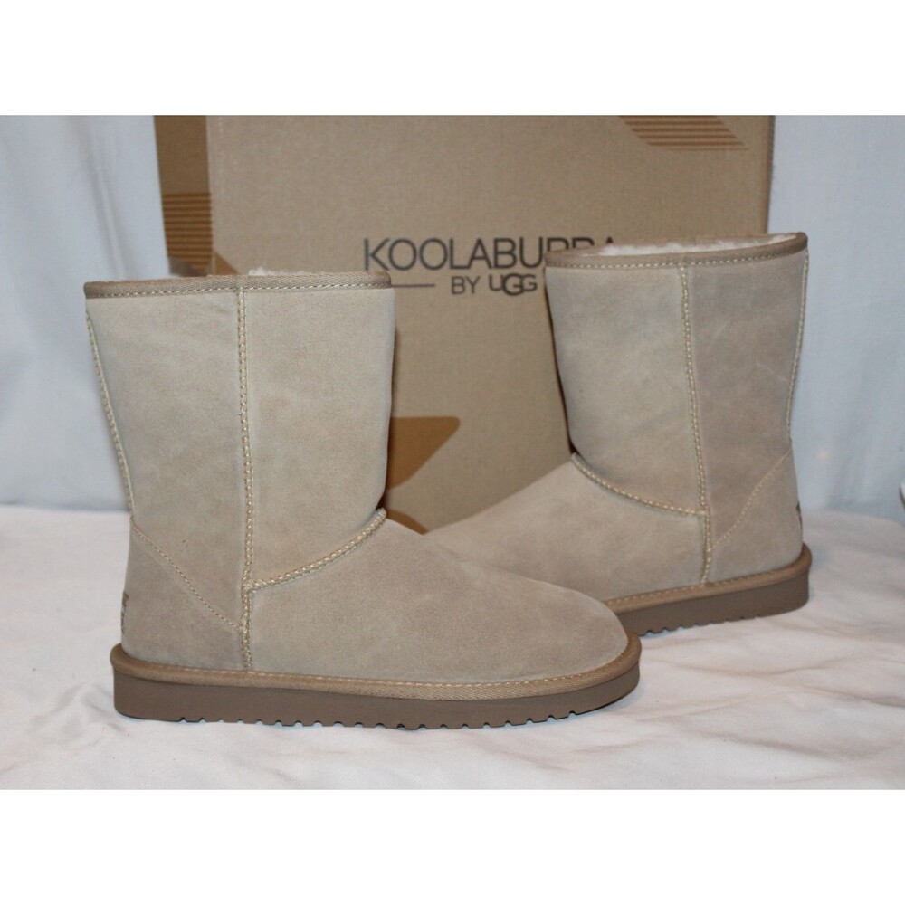 NIB Koolaburra UGG Women's Classic Short Suede Fur Boots Sand US 7 EU 38